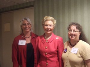 SUNACRW President Irene Harris, Eagle Forum Founder Phyllis Schlafley and Carolyn Conner, SUNACRW V.P. for Union County