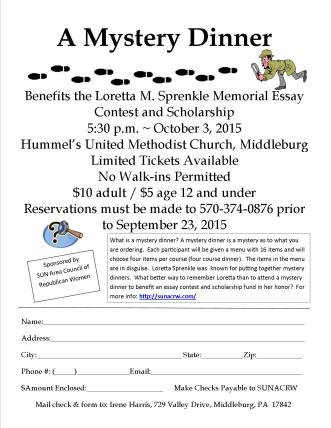 10.2015 Mystery Dinner Flyer